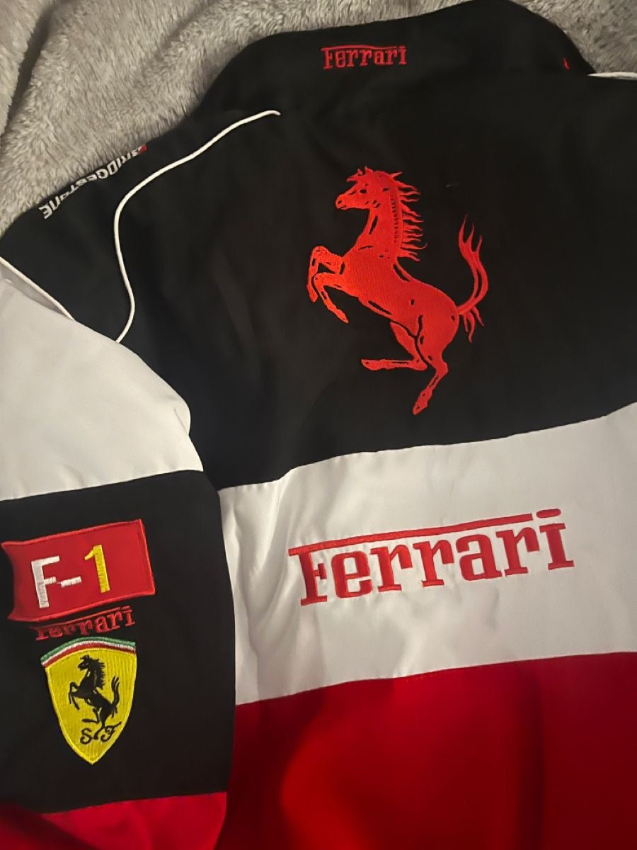 Ferrari F1 White Racer Jacket